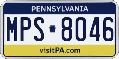 PA license plate MPS8046