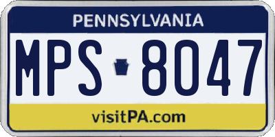 PA license plate MPS8047