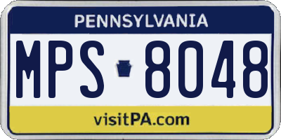 PA license plate MPS8048