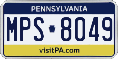 PA license plate MPS8049