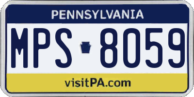 PA license plate MPS8059