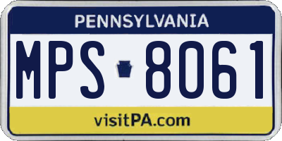 PA license plate MPS8061