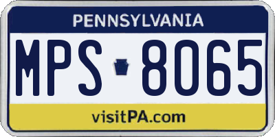 PA license plate MPS8065