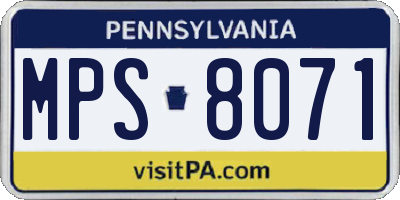 PA license plate MPS8071