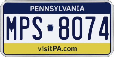 PA license plate MPS8074