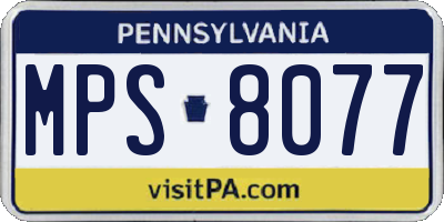 PA license plate MPS8077
