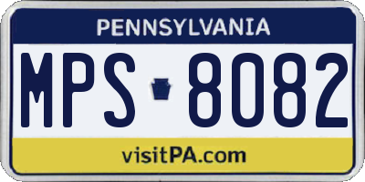 PA license plate MPS8082
