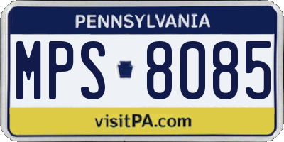 PA license plate MPS8085