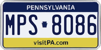 PA license plate MPS8086