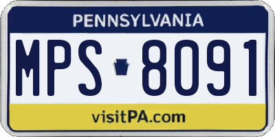 PA license plate MPS8091
