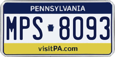 PA license plate MPS8093