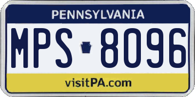PA license plate MPS8096