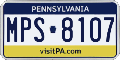 PA license plate MPS8107