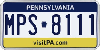 PA license plate MPS8111
