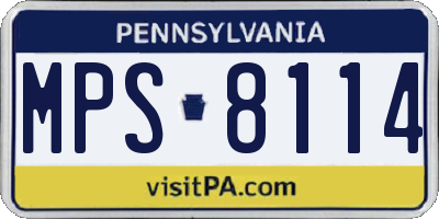 PA license plate MPS8114