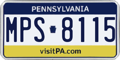 PA license plate MPS8115