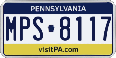 PA license plate MPS8117