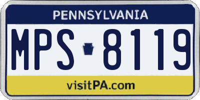 PA license plate MPS8119