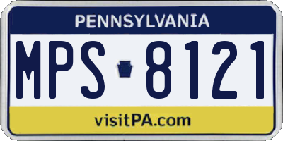 PA license plate MPS8121