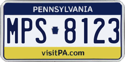PA license plate MPS8123