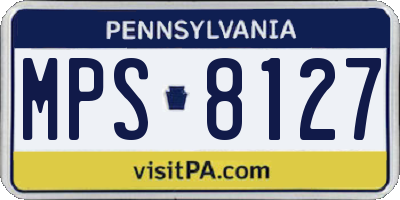 PA license plate MPS8127