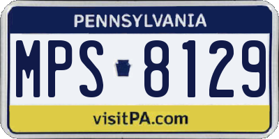 PA license plate MPS8129