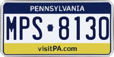 PA license plate MPS8130