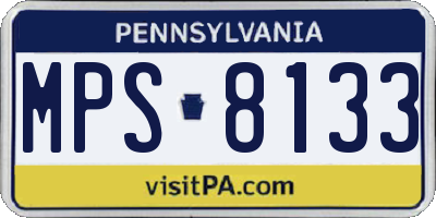 PA license plate MPS8133