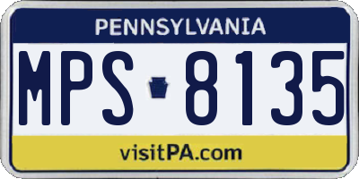 PA license plate MPS8135