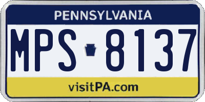 PA license plate MPS8137