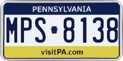 PA license plate MPS8138