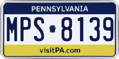PA license plate MPS8139