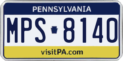 PA license plate MPS8140