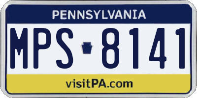 PA license plate MPS8141