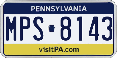 PA license plate MPS8143
