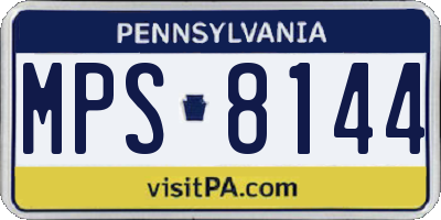 PA license plate MPS8144