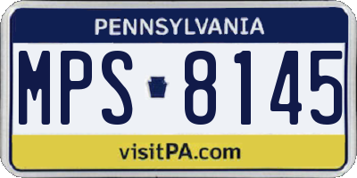 PA license plate MPS8145