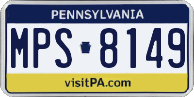 PA license plate MPS8149