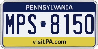 PA license plate MPS8150
