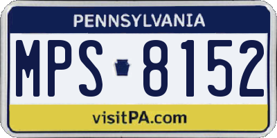 PA license plate MPS8152