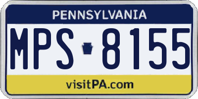 PA license plate MPS8155