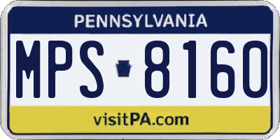 PA license plate MPS8160