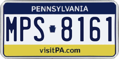 PA license plate MPS8161