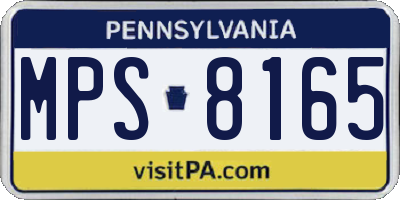 PA license plate MPS8165