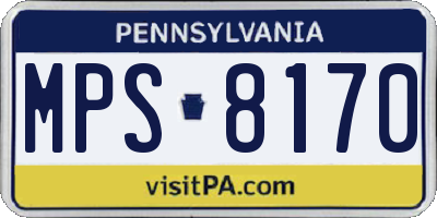 PA license plate MPS8170