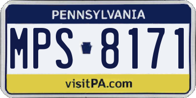 PA license plate MPS8171