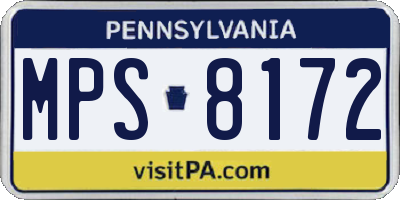 PA license plate MPS8172