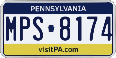 PA license plate MPS8174