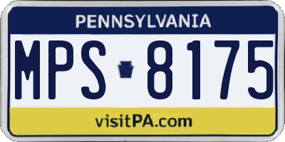 PA license plate MPS8175