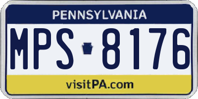 PA license plate MPS8176